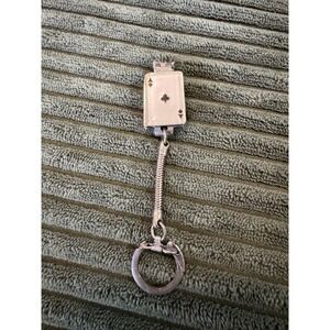 Vintage Ace of Spades‎ Keychain Novelty Card Suit Japan Metal Charm